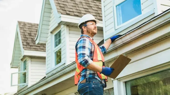Insurance Wind Mitigation Inspection in Doral, FL with homeowners reviewing inspection results