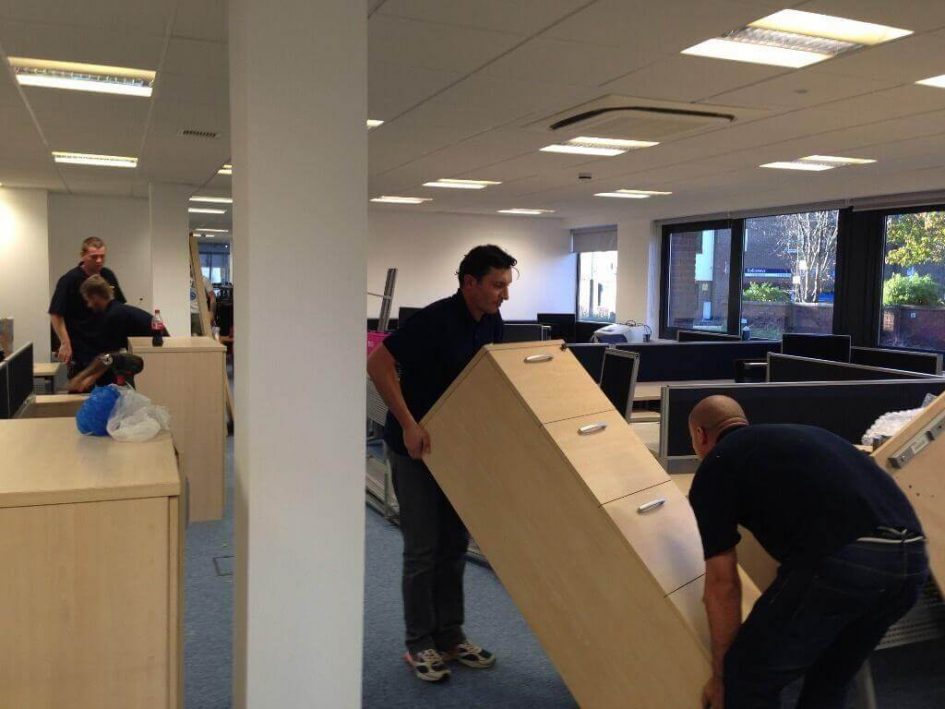Professional After Hours Office Moving Service Midtown Manhattan team relocating office equipment