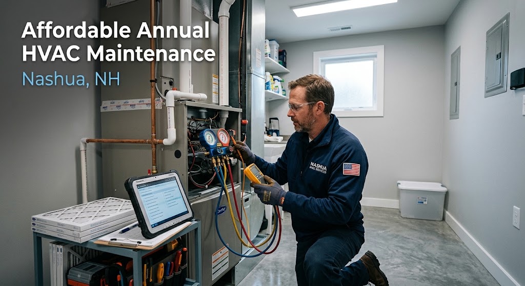 Affordable Annual HVAC Maintenance in Nashua, NH by a professional HVAC technician