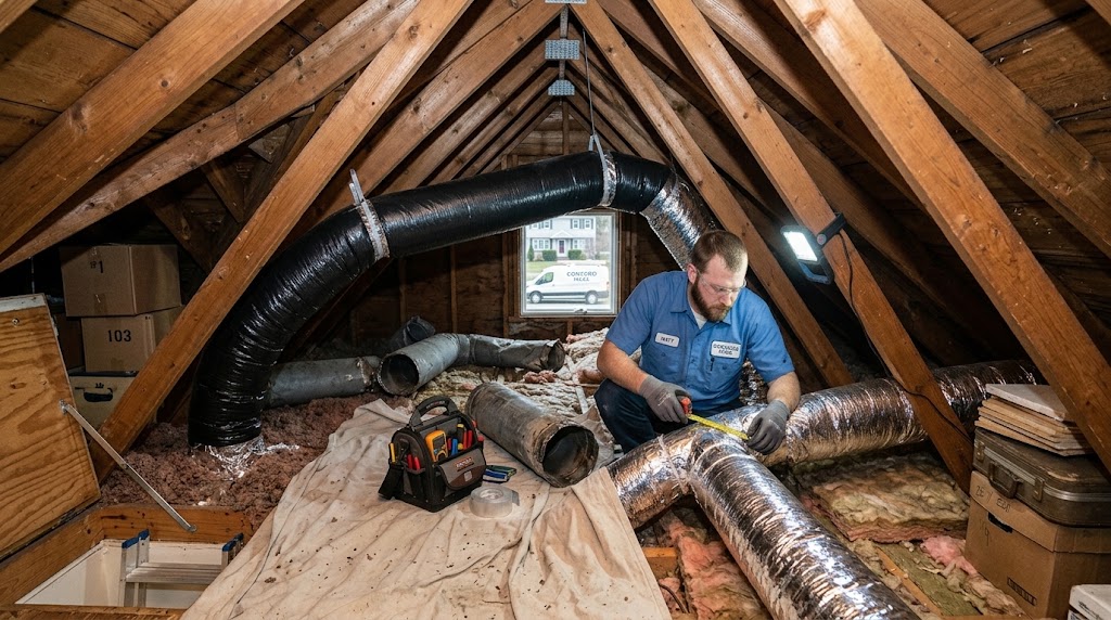 Professional ductwork replacement technician serving Concord NH