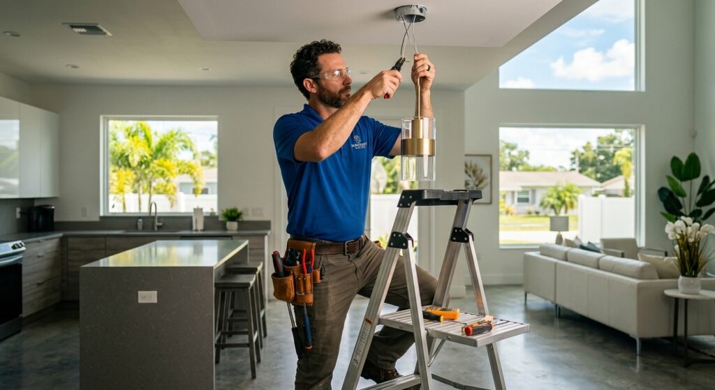 Electrician providing Pendant Light Installation Tampa FL