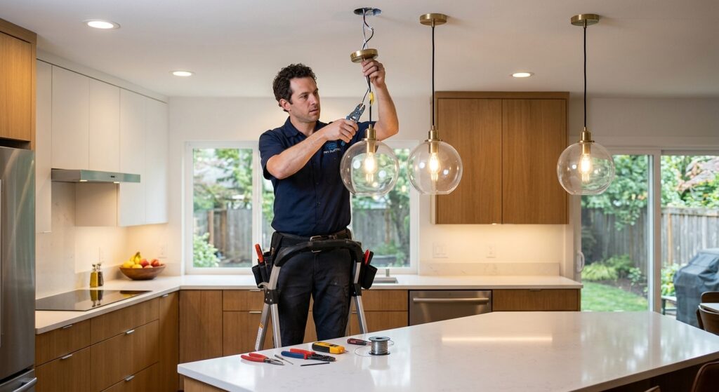Pendant Light Installation Tampa FL in modern kitchen